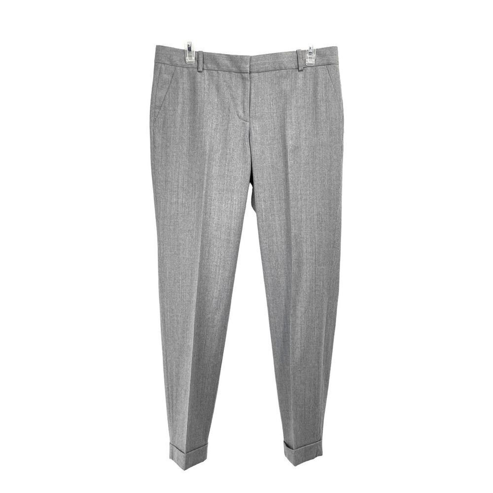 J. Crew Cafe Capri 100% wool ankle pants Sz‎ 6 gray tollegno 1900 fabric